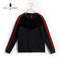 Sweatshirt Women Velour Black Red Anti-wrinkle Autumn Women Crewneck Sweatshirt